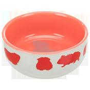 Trixie Ceramic Guinea Pig Bowl 250ml (3 Colours) - Salmon/Grey image