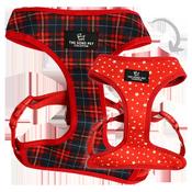 Ancol Soho Reversible Dog Harness - Tartan/Red Stars - xs image