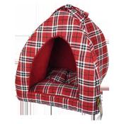 Republic Of Pet Illusion Red Tartan Cat Igloo 14″ / 35cm image