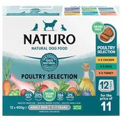 Naturo Adult Dog Grain Free Poultry Selection Variety Pack Trays 400g x 12 image