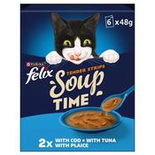 Felix Soup Tender Strips with Cod, Tuna and Plaice 6 x 48g