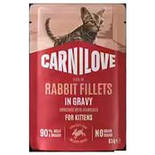 Carnilove Grain Free Kitten Rabbit Pouch In Gravy 85g image