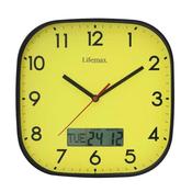 HIGH CONTRAST DAY DATE WALL CLOCK YELLOW image