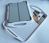 STAY PUT ANTI SLIP TRAY WHITEGRAY SMALL image