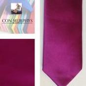 Mens Polyester Tie - Plain Coloured Magenta - Mask Only