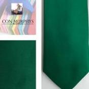 Mens Polyester Tie - Plain Coloured New Bottle Forest Green - Pocket Square Only