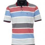 Casa Moda Red Striped Polo Shirt - M