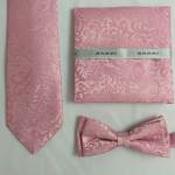 Mens Polyester Tie - Floral Pattern Pink - Tie Only