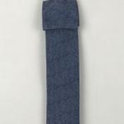 Mens Microfibre Tie - Melange Pattern Navy - Tie Only