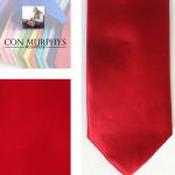 Mens Polyester Tie - Plain Coloured Red - Bow Tie Only image