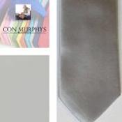 Mens Polyester Tie - Plain Coloured Silver - Bow Tie Only image