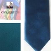 Mens Polyester Tie - Plain Coloured Dark Teal - Tie, pocket square and mask image