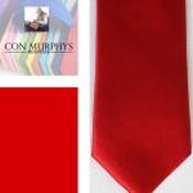 Mens Polyester Tie - Plain Coloured Scarlet - Mask Only image