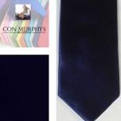 Mens Polyester Tie - Plain Coloured Navy - Bow Tie Only image