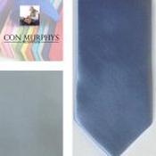 Mens Polyester Tie - Plain Coloured Sky Blue - Tie, pocket square and mask image