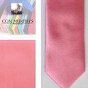 Mens Polyester Tie - Plain Coloured Pink - Bow Tie Only image