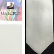 Mens Polyester Tie - Plain Coloured White - Bow Tie Only image