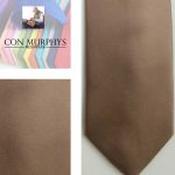 Mens Polyester Tie - Plain Coloured Beige - Tie Only image