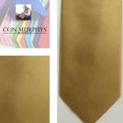 Mens Polyester Tie - Plain Coloured Gold - Bow, pocket square and mask image