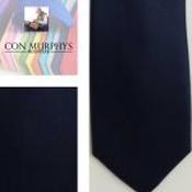 Mens Polyester Tie - Plain Coloured Dark Navy - Mask Only image