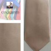 Mens Polyester Tie - Plain Coloured Blush - Pocket Square Only image