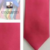 Mens Polyester Tie - Plain Coloured Lipstick - Bow, pocket square and mask image