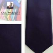Mens Polyester Tie - Plain Coloured Black Grape - Tie, pocket square and mask image