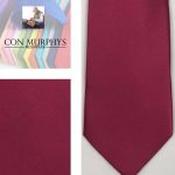 Mens Polyester Tie - Plain Coloured Raspberry - Bow, pocket square and mask image
