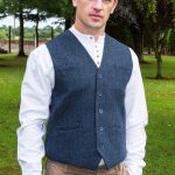 Irish Tweed Waistcoat - Blue - 40 image