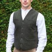 Irish Tweed Waistcoat - Green - 40 image