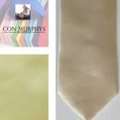 Mens Polyester Tie - Plain Coloured Ivory - Pocket Square Only