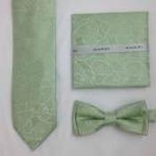 Mens Polyester Tie - Paisley Pattern Green - Tie Only image