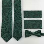 Mens Polyester Tie - Floral Pattern Green - Tie Only image