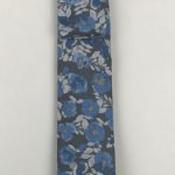 Mens Microfibre Tie - Floral Microfibre Pattern Blue - Bow Tie Only image