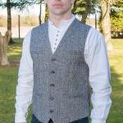 Irish Tweed Waistcoat - Grey - 38 image