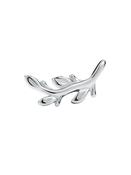 Mini Olive Branch Threaded Stud Earring, 14k White Gold