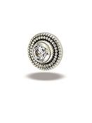 BodyGems Round Millgrain Threaded Stud Earring, 14k White Gold image