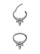 3-Marquise Daith Clicker Earring, Steel, 8mm Oval image