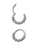 10-Gem Daith Clicker Earring, Steel, 8mm image
