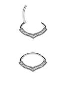 11-Gem Daith Clicker Earring, Steel, 8mm Oval image