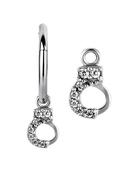 Pave Handcuff Charm for Clicker Hoop, Steel image