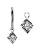Rhombus Gem Charm for Clicker Hoop, Steel