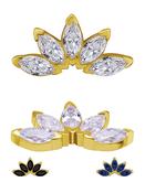 5-Marquise Fan Threaded Stud Earring, 18k Yellow Gold image