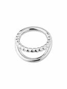 Double Band Rope Clicker Earring, 14k White Gold, 7mm image