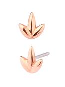 3-Petal Lotus Push-In Stud Earring, 14k Rose Gold image