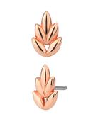 5-Petal Leaf Push-In Stud Earring, 14k Rose Gold image