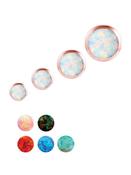 Created Opal Push-In Stud Earring, 18k Rose Gold (Size: 2.5mm) image