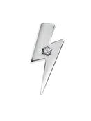 Auris Diamond Lightning Bolt Threaded Stud Earring, 14k White Gold image