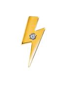 Auris Diamond Lightning Bolt Threaded Stud Earring, 14k Yellow Gold image