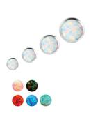 Created Opal Push-In Stud Earring, 18k White Gold (Size: 3.0mm) image